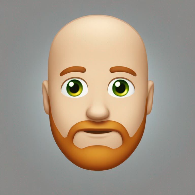 Bald-white-male-with-dark-brown-eyebrows-and-green-eyes-and-red-beard-and-diamond-stud-earrings-emoji