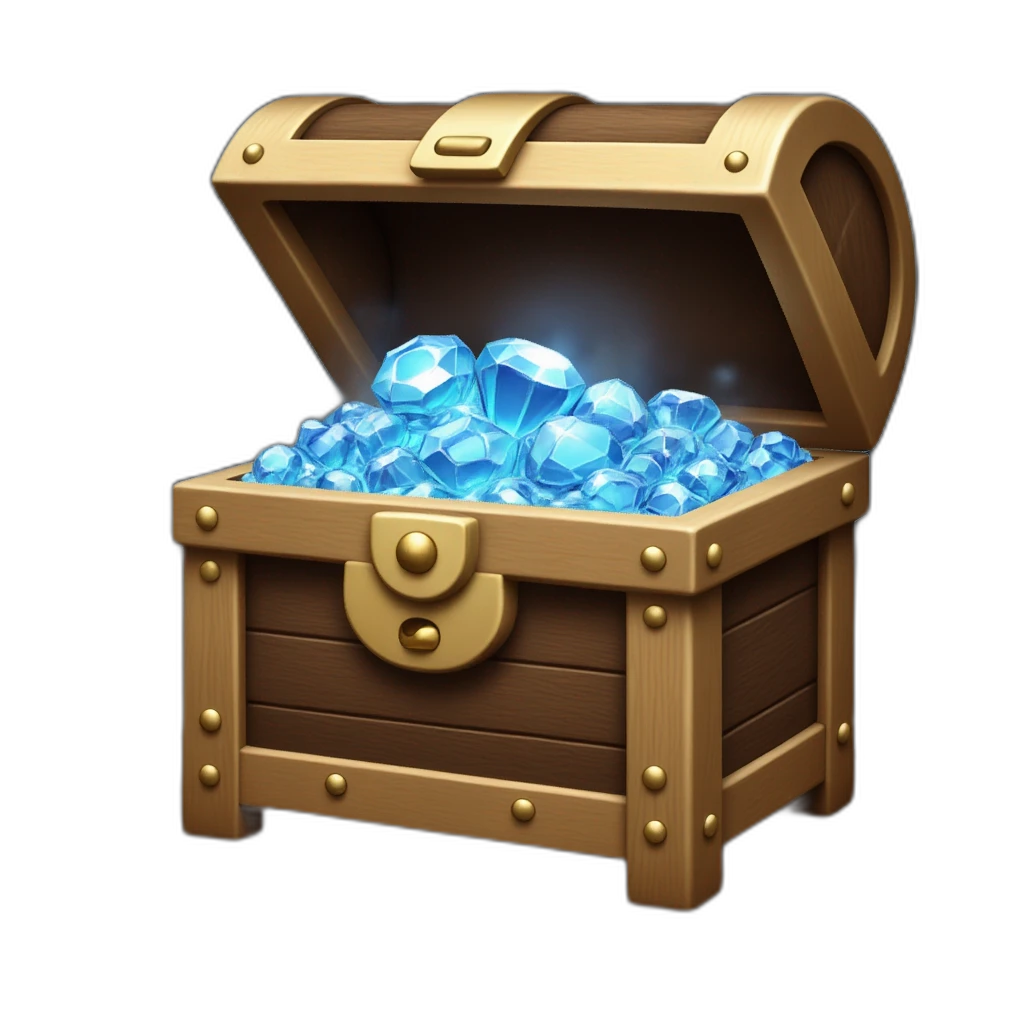 treasure chest with diamonds inside-emoji