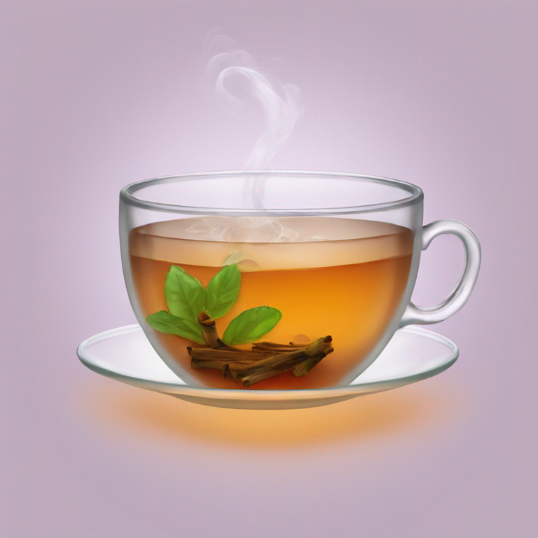 glass teacup with steamy ceylon tea-emoji