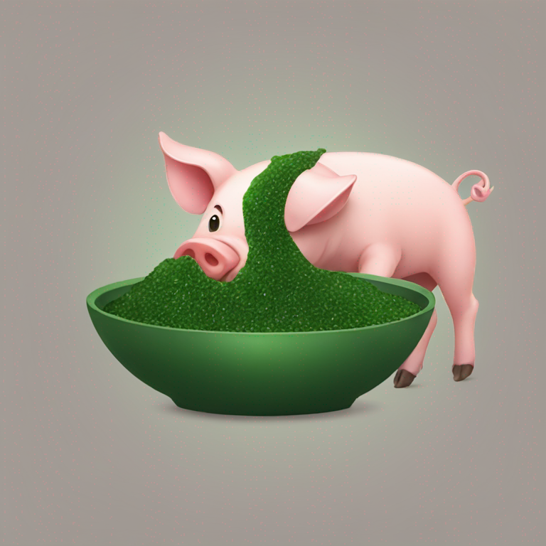 spirulina eating pig-emoji