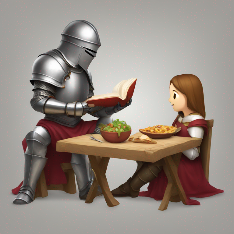 hungry book eating a medieval knight-emoji